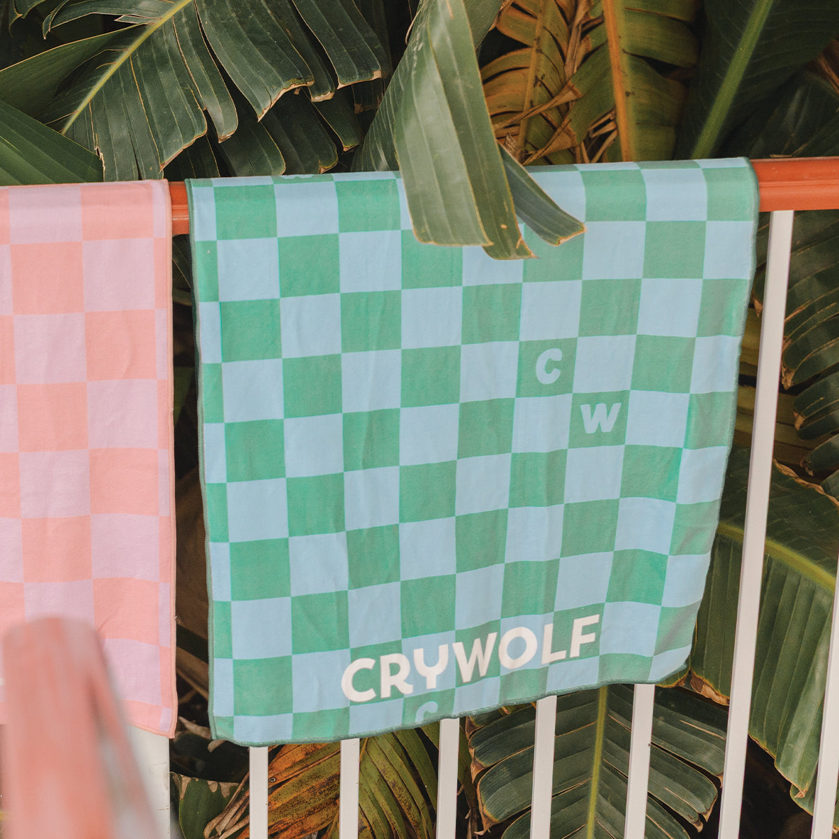 Crywolf RAPID DRY TOWEL Sea Green Check in Single