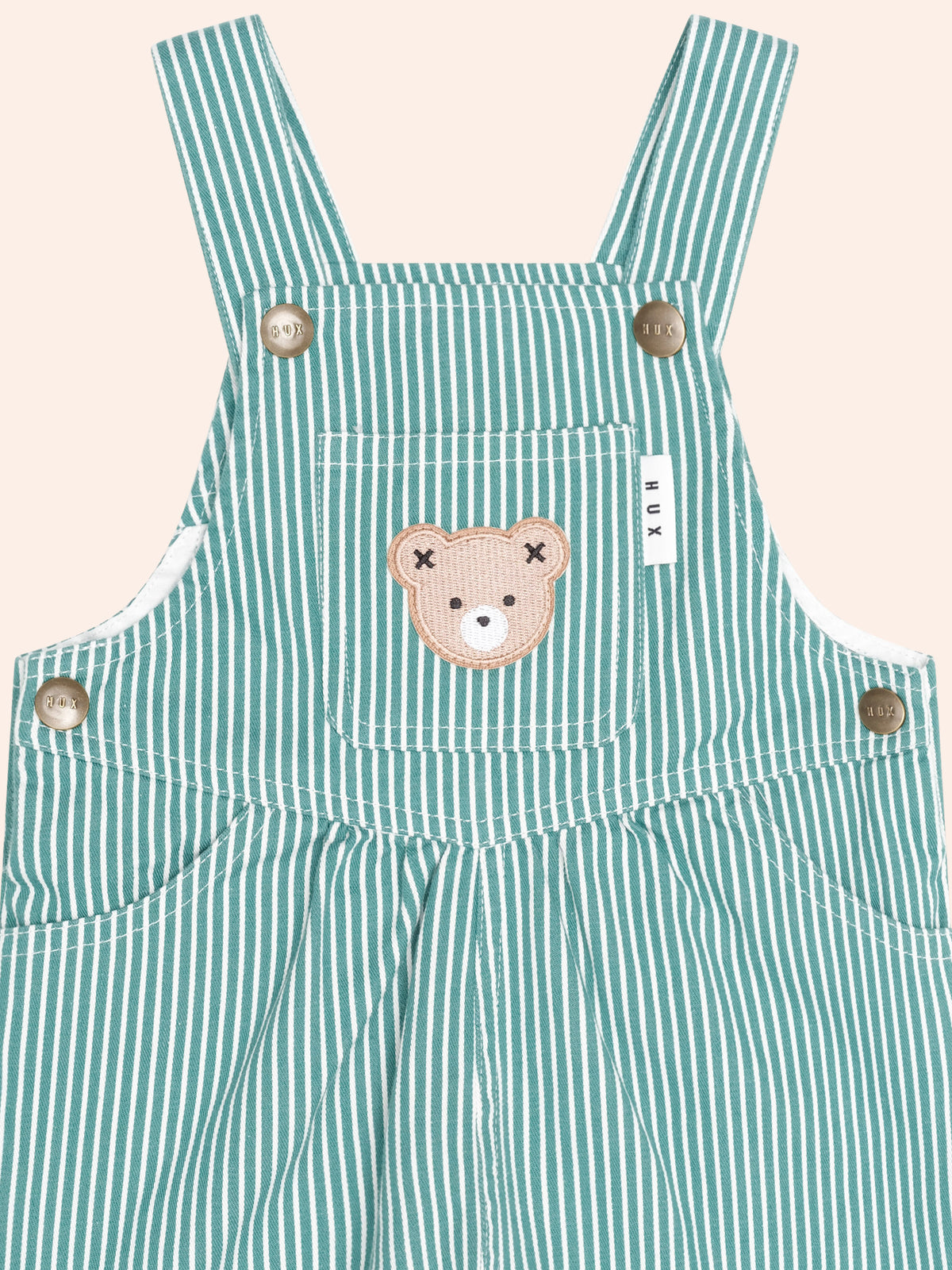 HUXBABY MISTLETOE STRIPE SHORTALL in MISTLETOE