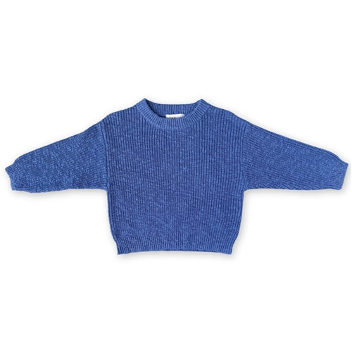 Grown - Textured Organic Knit Pull Over - Cobalt