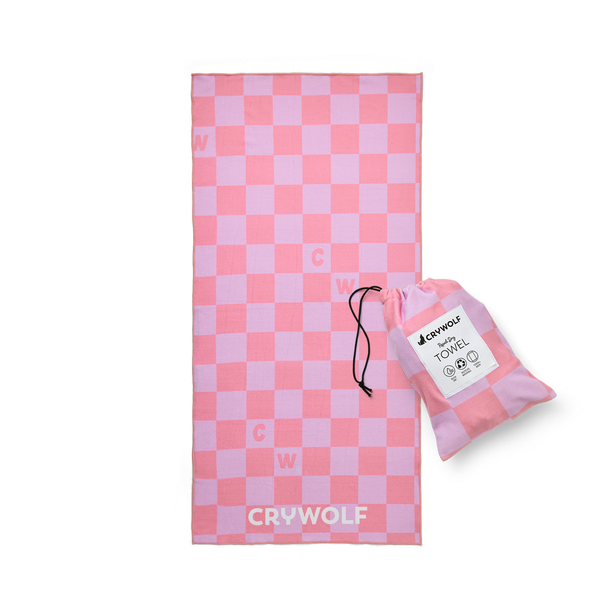 Crywolf RAPID DRY TOWEL Flamingo Check in Single