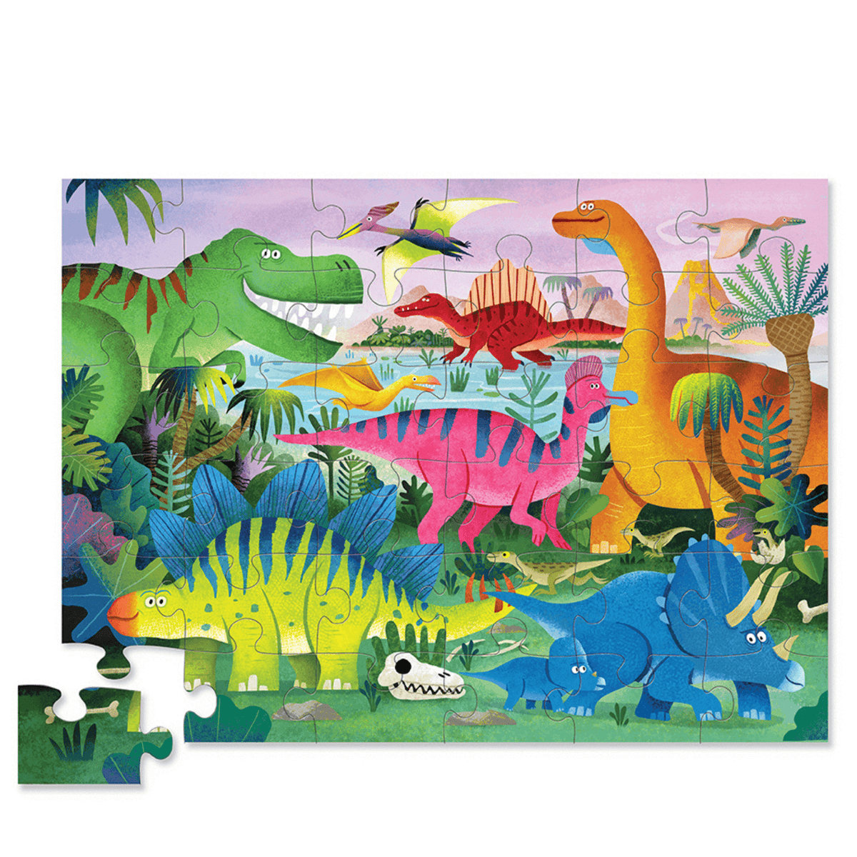 Crocodile Creek Classic Floor Puzzle 36 pc - Dino Land in Single