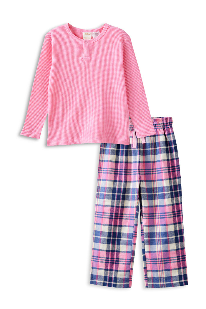 Milky Clothing Chester Check Pj'S - Marshmellow in Marshmellow
