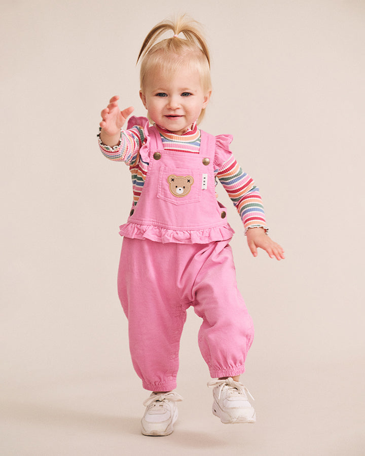 Huxbaby Classic Frill Cord Overall in STRAWBERRY