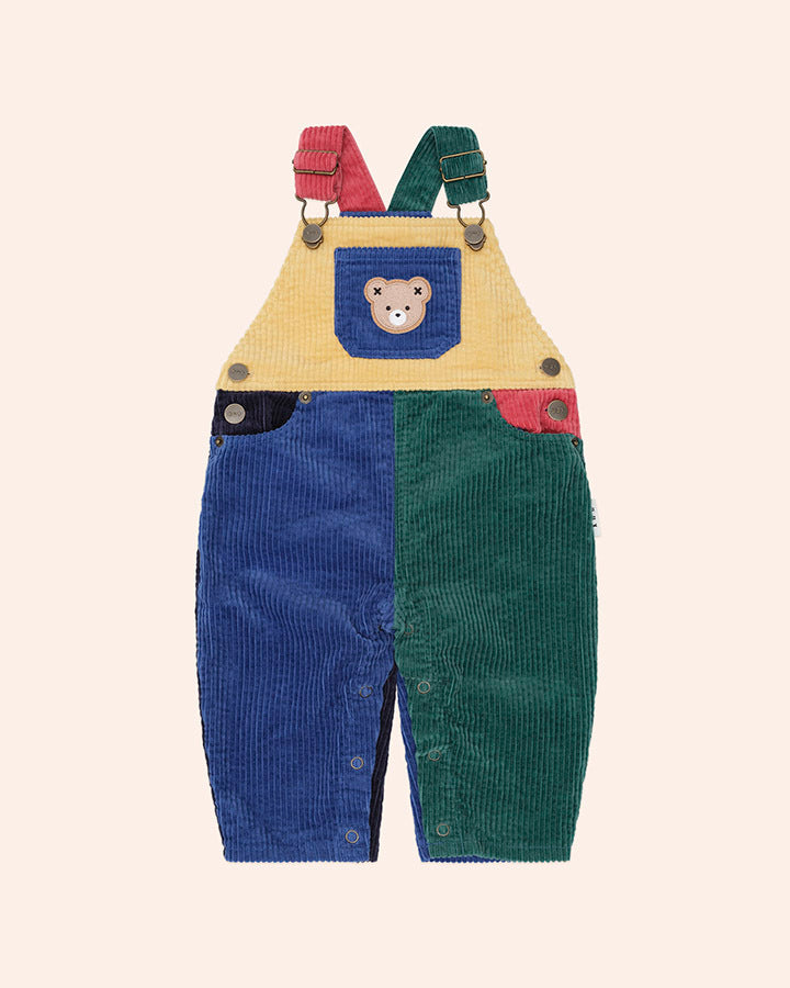 Huxbaby Colour Block Cord Overalls in MULTI