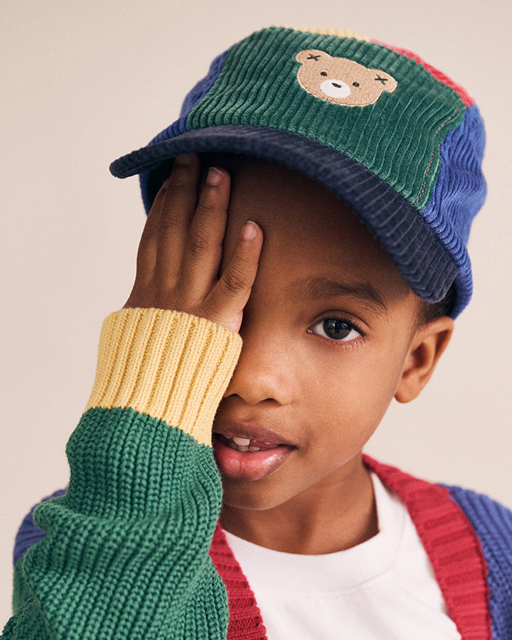 Huxbaby Colour Block Cord Panel Cap in MULTI