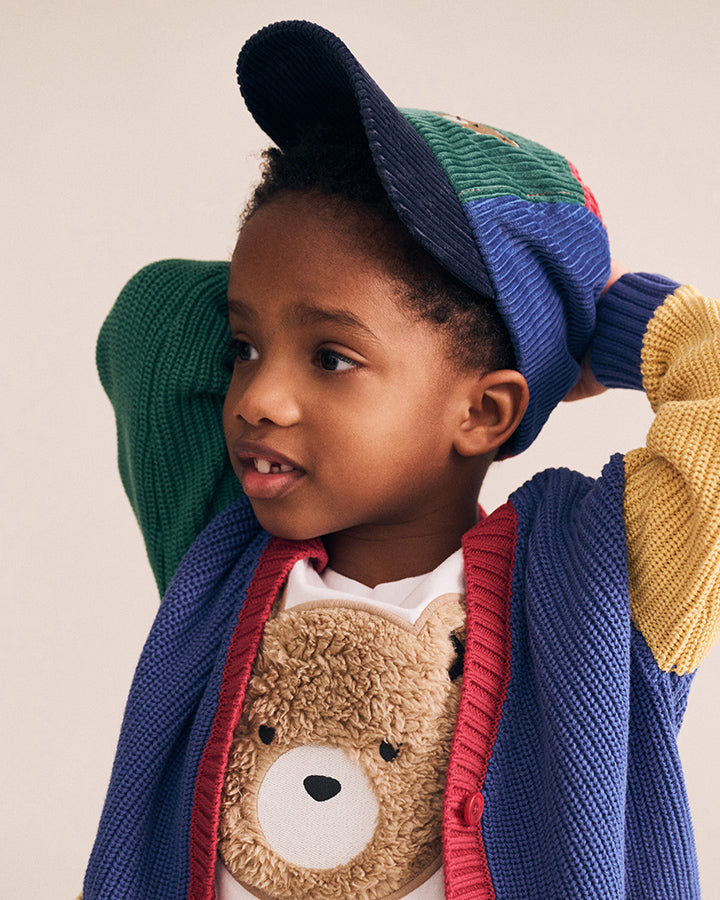 Huxbaby Colour Block Cord Panel Cap in MULTI