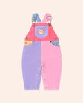 Huxbaby Colour Block Girl Cord Overalls in MULTI
