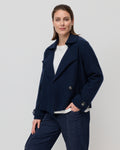 Yarra Trail Cropped Boiled Wool Jacket in NAVY