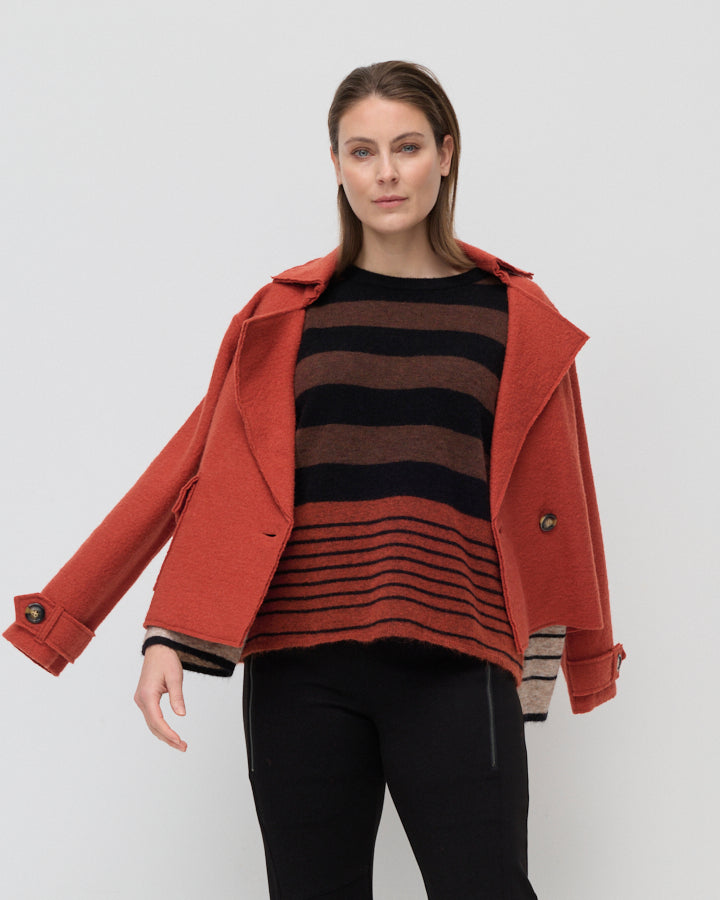 Yarra Trail Cropped Boiled Wool Jacket in COPPER