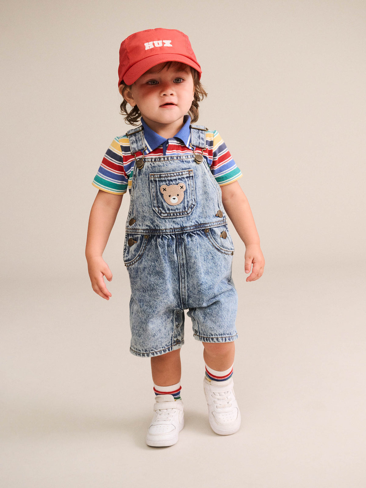 HUXBABY DREAMY DENIM SHORTALL in DENIM