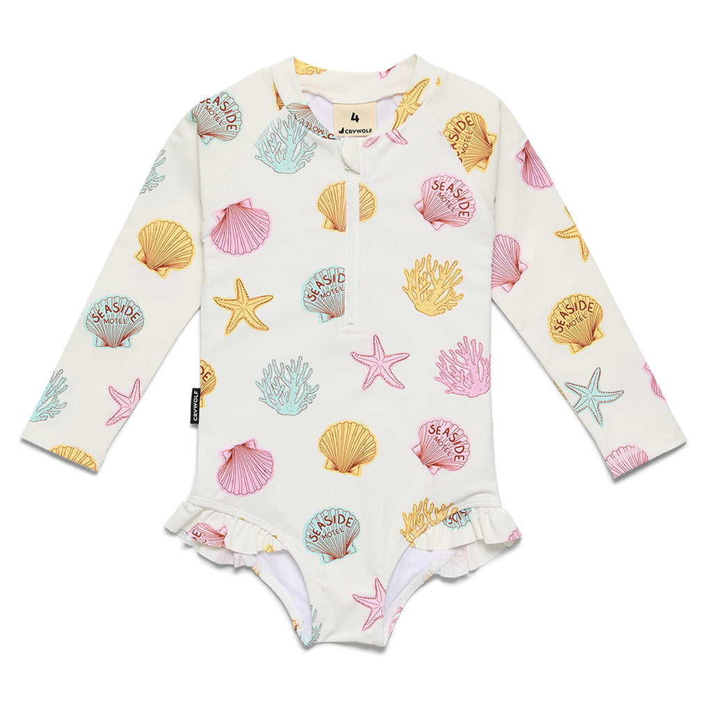Crywolf LONG SLEEVE SWIMSUIT Shell in Single