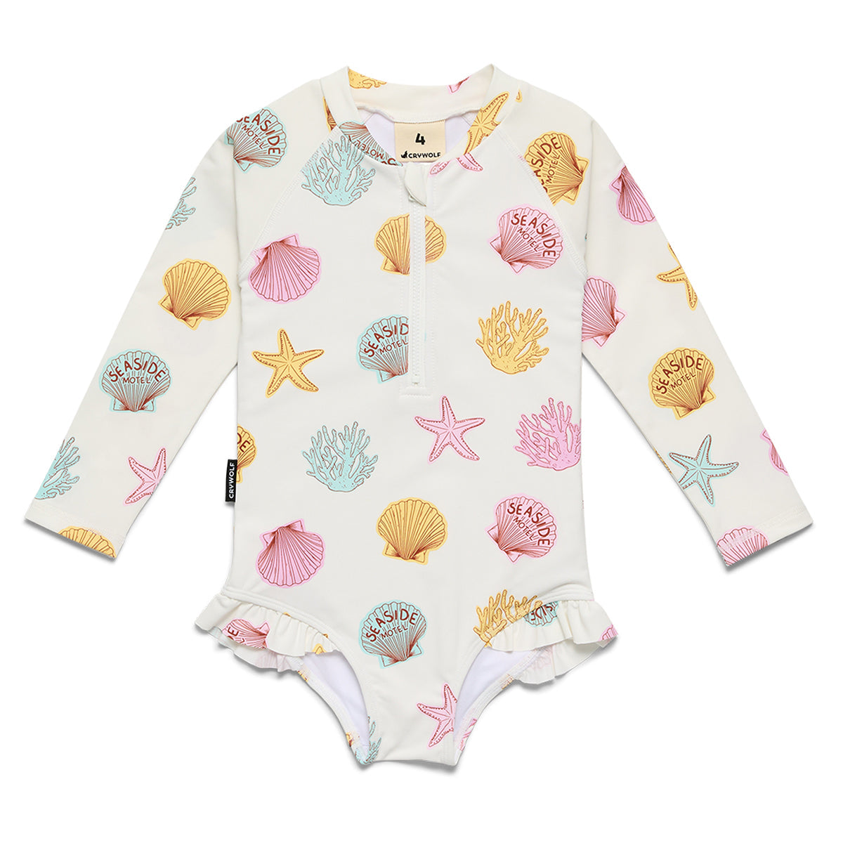 Crywolf LONG SLEEVE SWIMSUIT Shell in Single