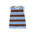 Grown Organic Knitted Club Stripe Button-Up Romper - Bubble in Single