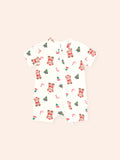 HUXBABY FESTIVE HUX ZIP ROMPER in EGGNOG