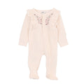 Bebe - Flossy Embroidered Velour LS Romper (BW25)