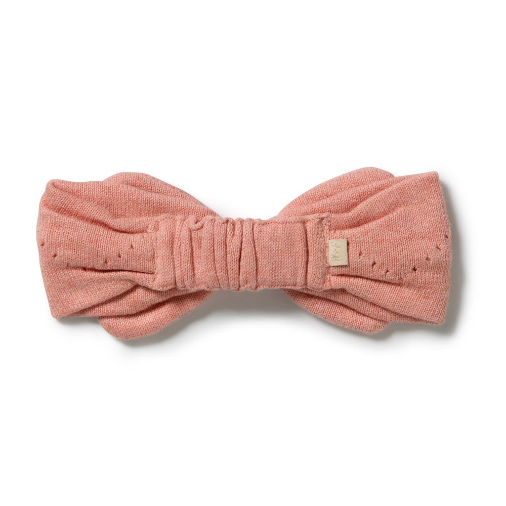 Wilson and Frenchy Petal Pink Organic Knitted Pointelle Headband in Petal Pink