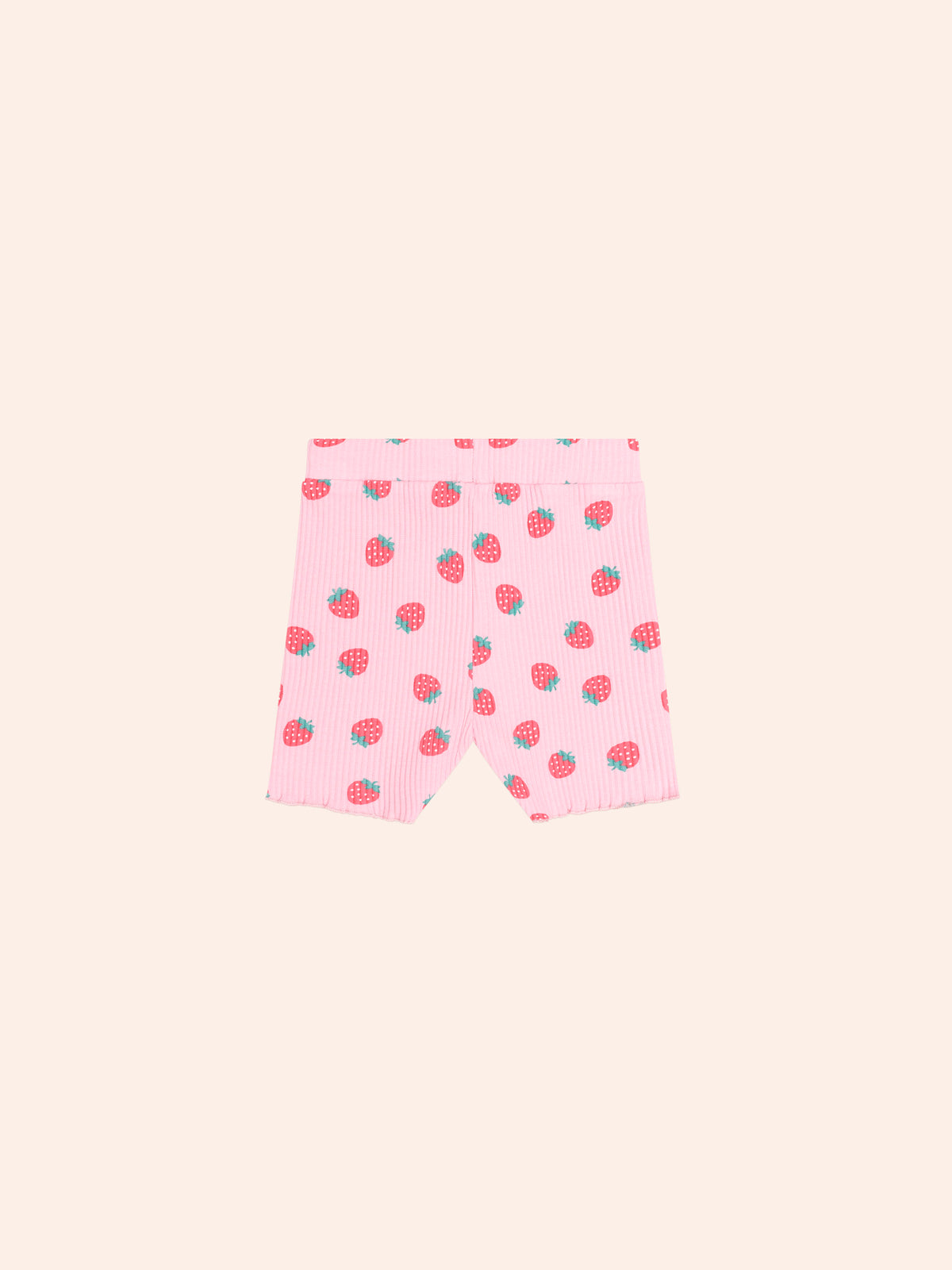 HUXBABY STRAWBERRY PRINT RIB BIKE SHORT in STRAWBERRY PRINT