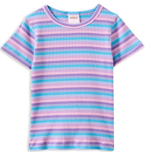 Milky - Lilac Stripe Rib Tee (MS25)
