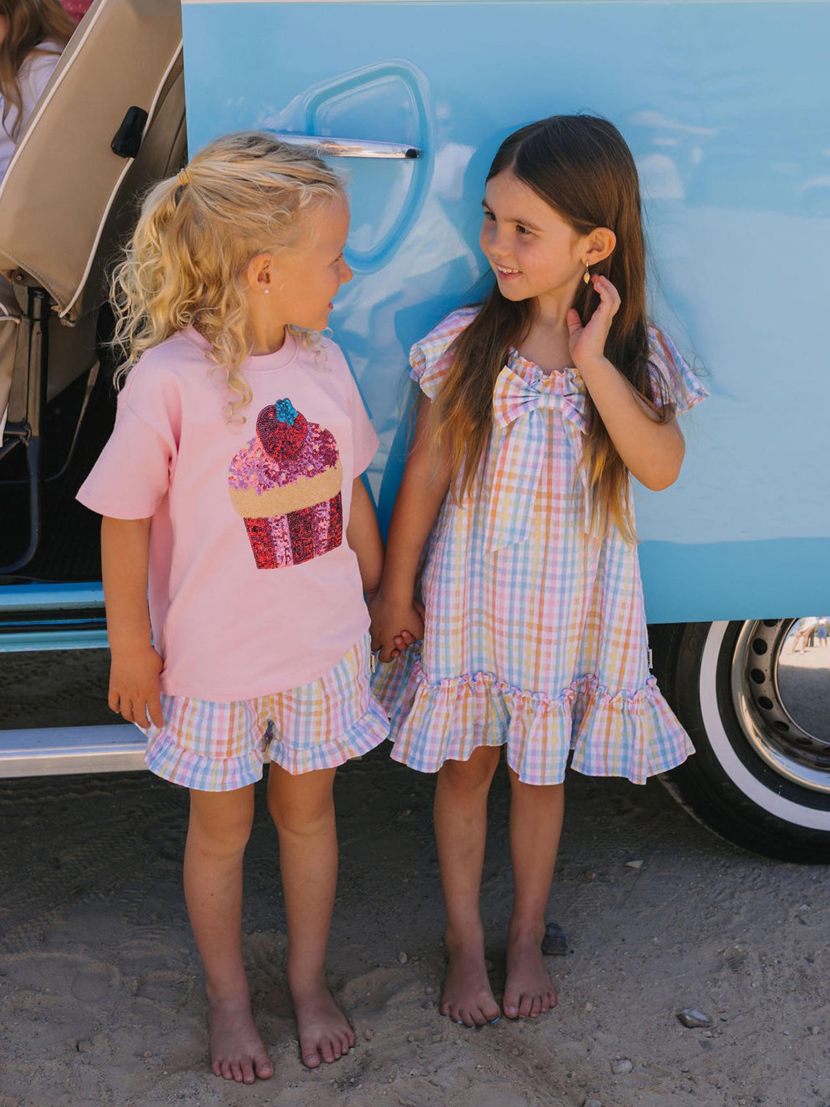 HUXBABY Rainbow Check Lace Frill Skort in Single