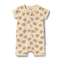 Wilson and Frenchy Pretzel Hugs Organic Rib Boyleg Zipsuit in Pretzel Hugs
