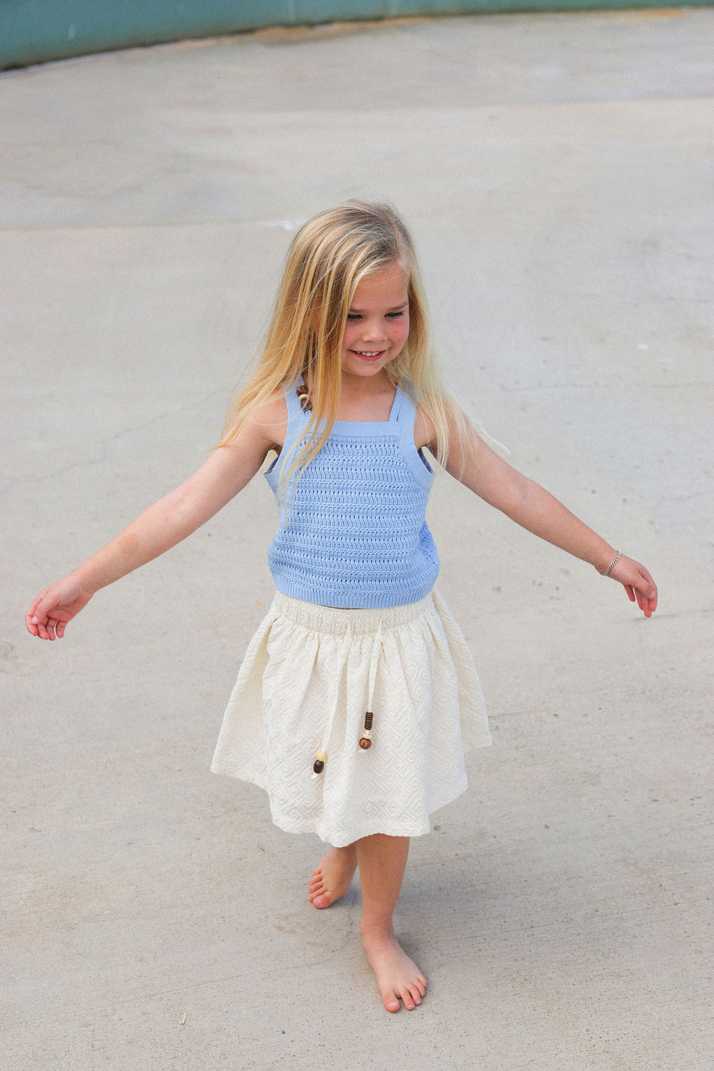 Grown Embroidered Ziggy Skirt - Cream in Single