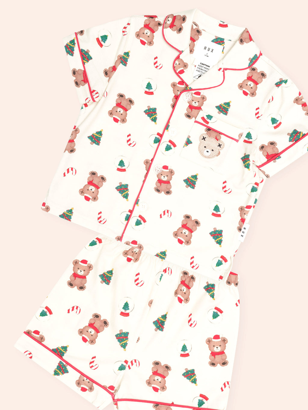 HUXBABY FESTIVE HUX PJ SET in EGGNOG