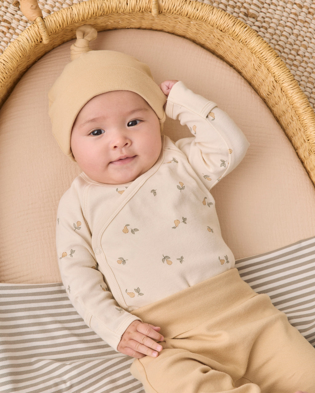 Quincy Mae Side Snap Bodysuit + Pant Set Pears in BUTTERSCOTCH