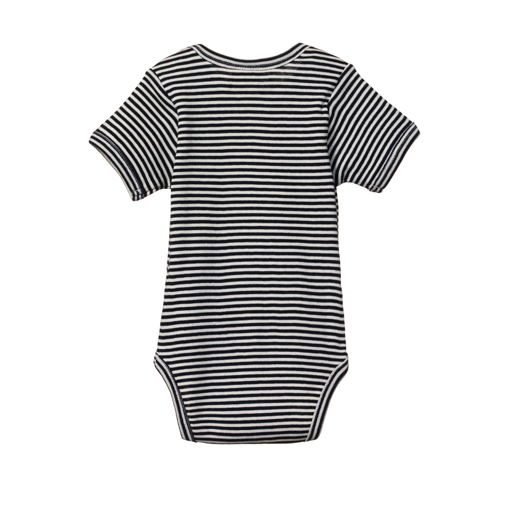 Nature Baby Short Sleeve Bodysuit in Navy Stripe
