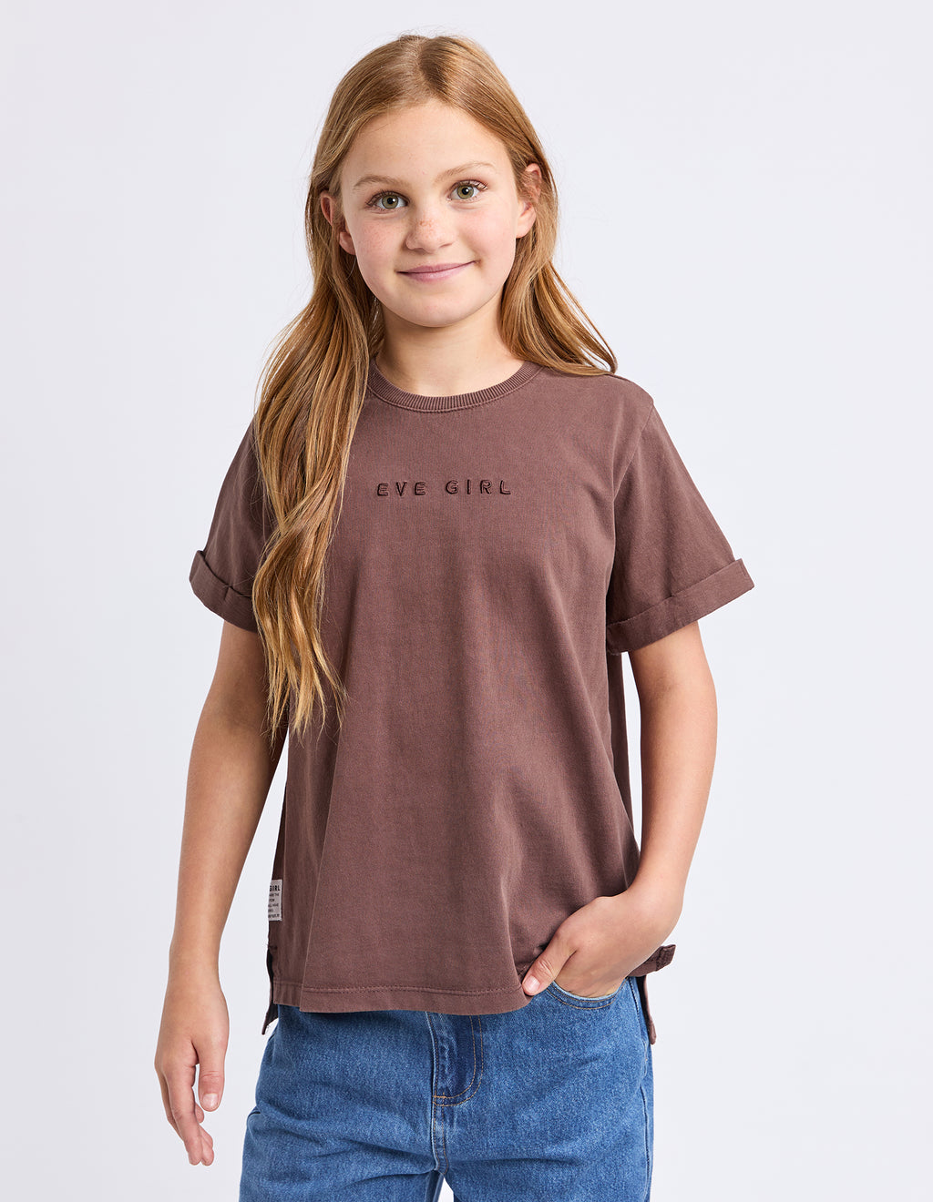 Eve Girl Eve Girl Washed Tee (Size 8-16) in BROWN