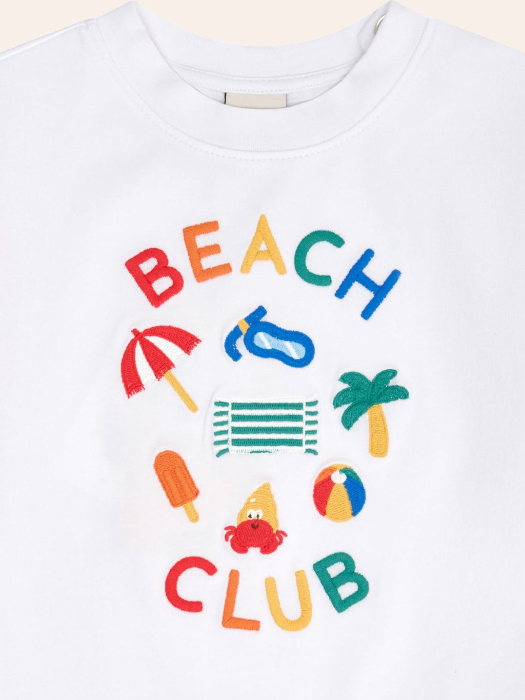 HUXBABY Beach Club Emb Drop Shoulder Tee in Single