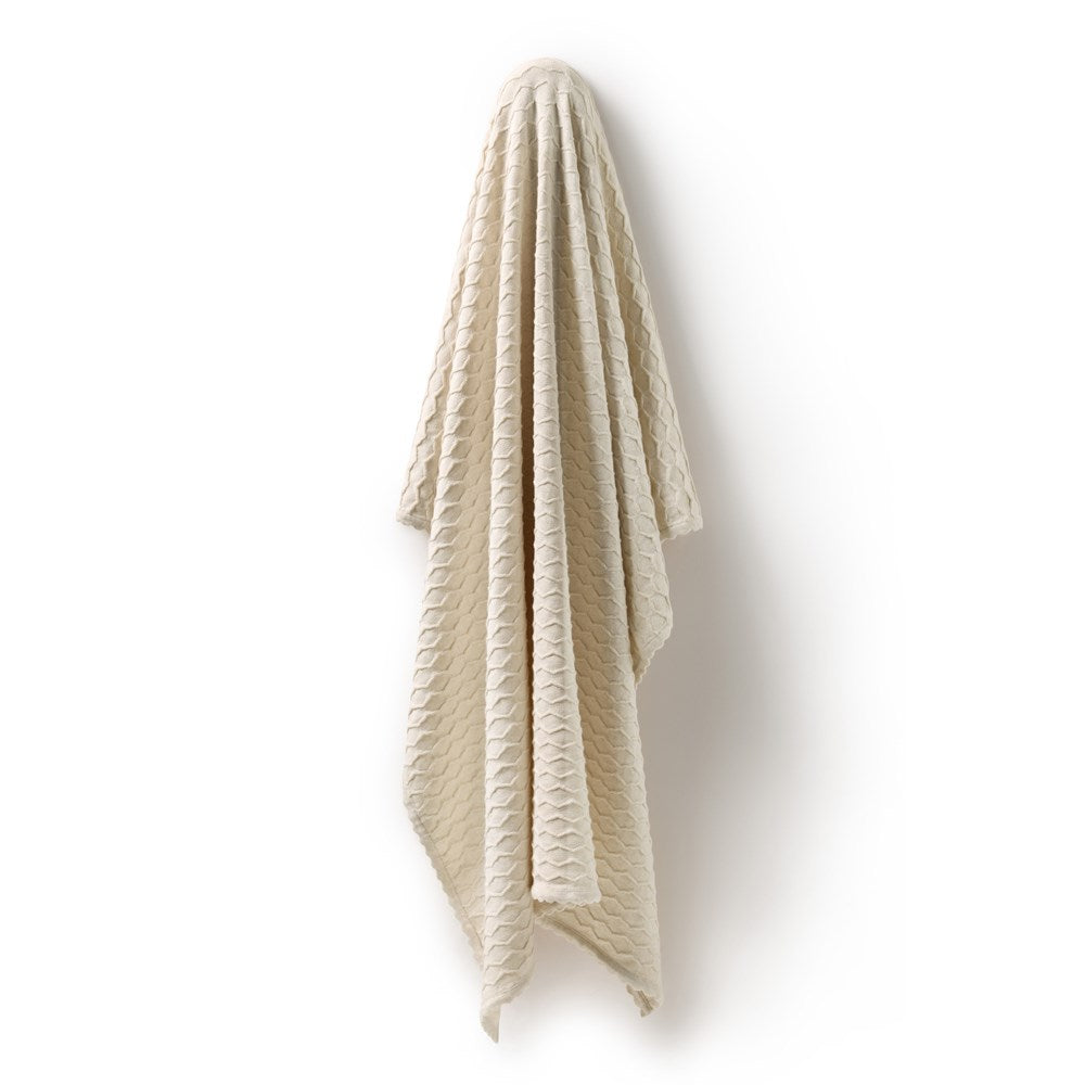 Wilson and Frenchy Milk Cloud Organic Knitted Chevron Blanket in Milk Cloud