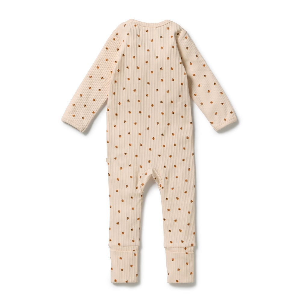 Wilson and Frenchy Little Lady Bugs Organic Zipsuit with Feet in Little Lady Bugs