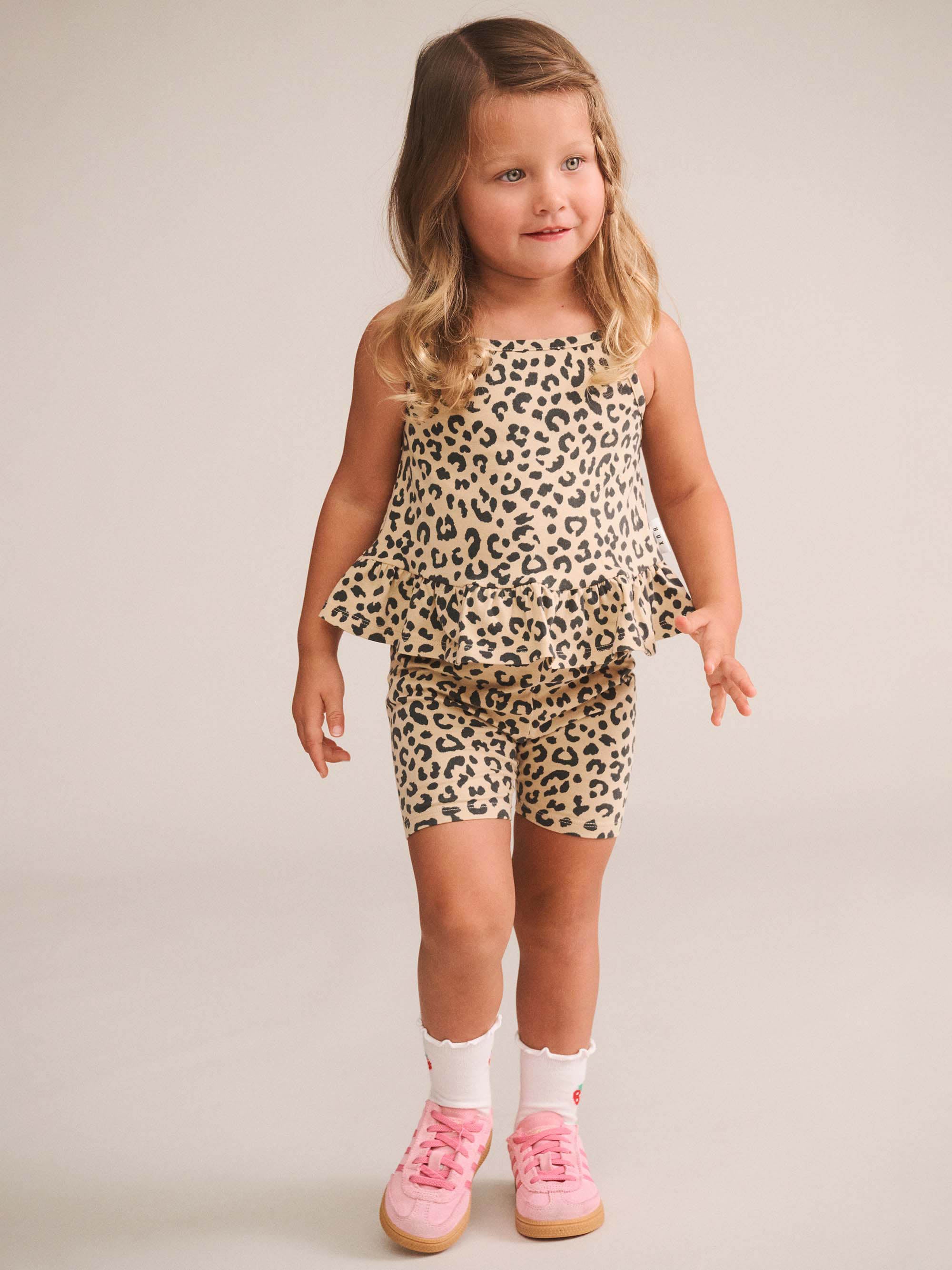 HUXBABY LEOPARD PEPLUM TANK TOP in ANIMAL