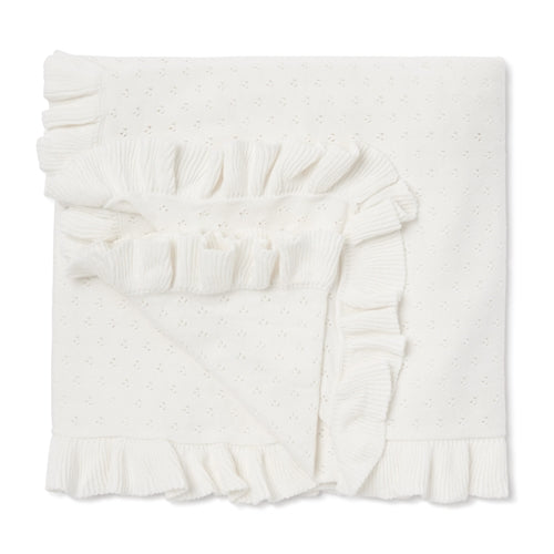 Aster & Oak - Ivory Ruffle Knit Blanket (AOW24)