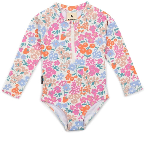 Crywolf - Long Sleeve Swimsuit - Berry Garden (Lucky Days)