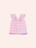 HUXBABY Tropical Check Tie Top in MULTI