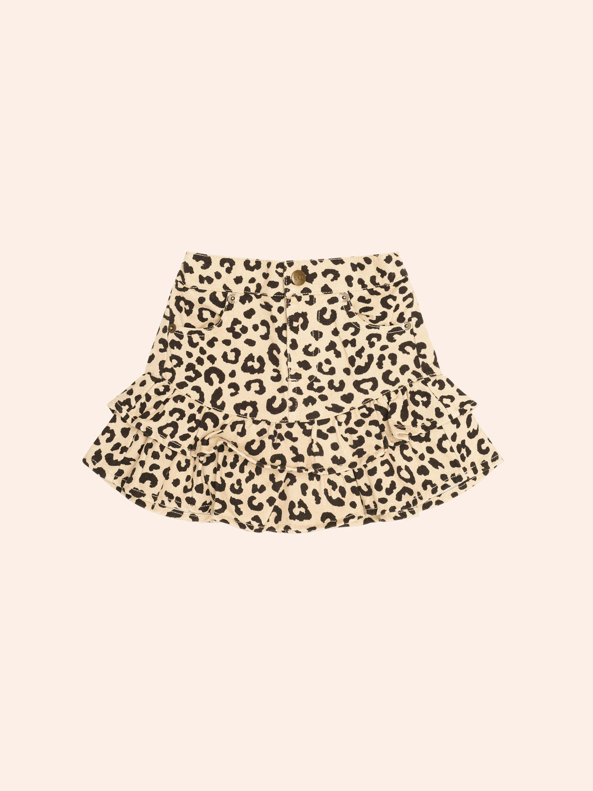 HUXBABY LEOPARD FRILL SKIRT in ANIMAL