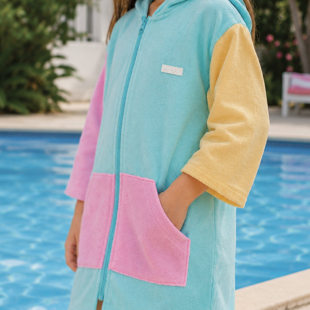 Crywolf ZIP-UP TOWEL Poolside Colourblock in Single