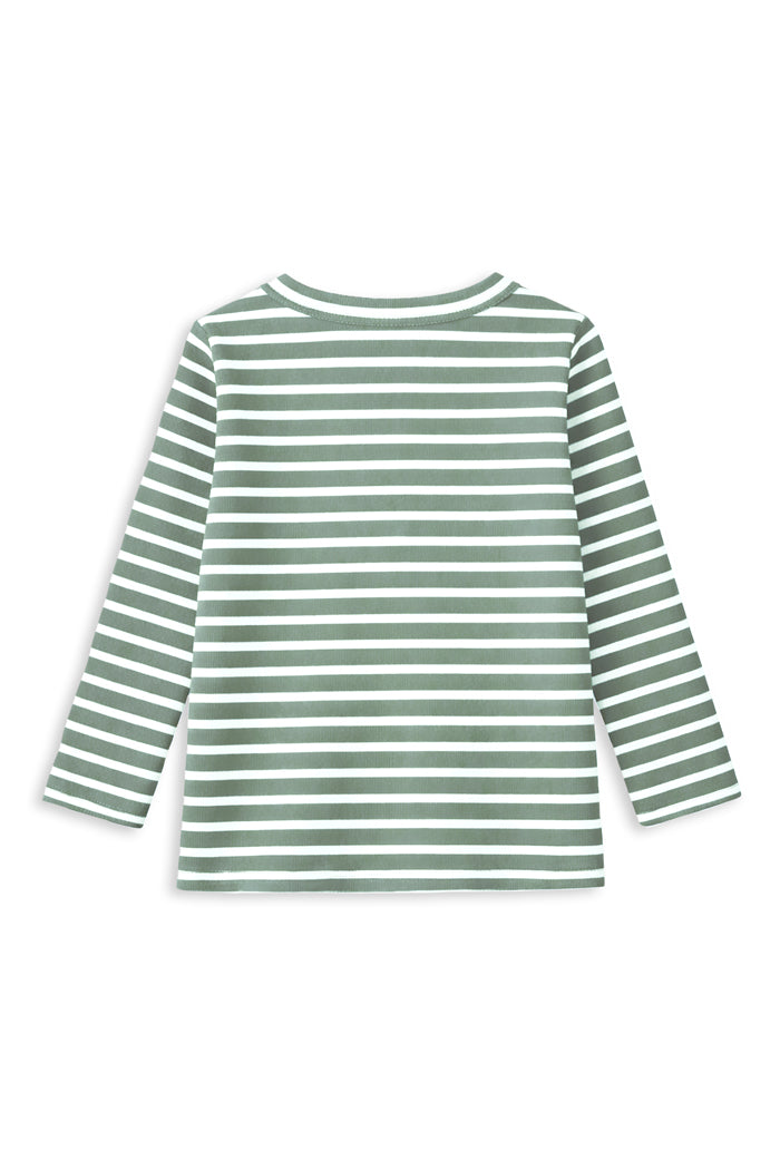 Milky Clothing Fern Stripe Henley in Fern Stripe