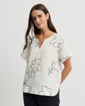 Yarra Trail La Darse Top in ECRU/NAVY