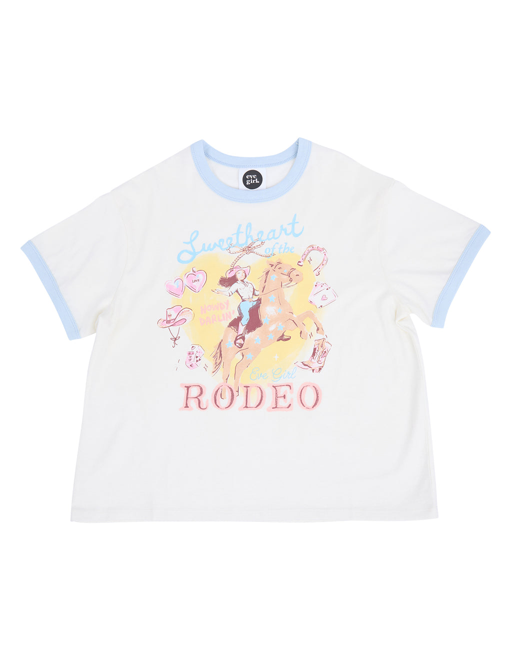Eve Girl Lasso Ringer Tee (Size 8-16) in VINTAGE WHITE