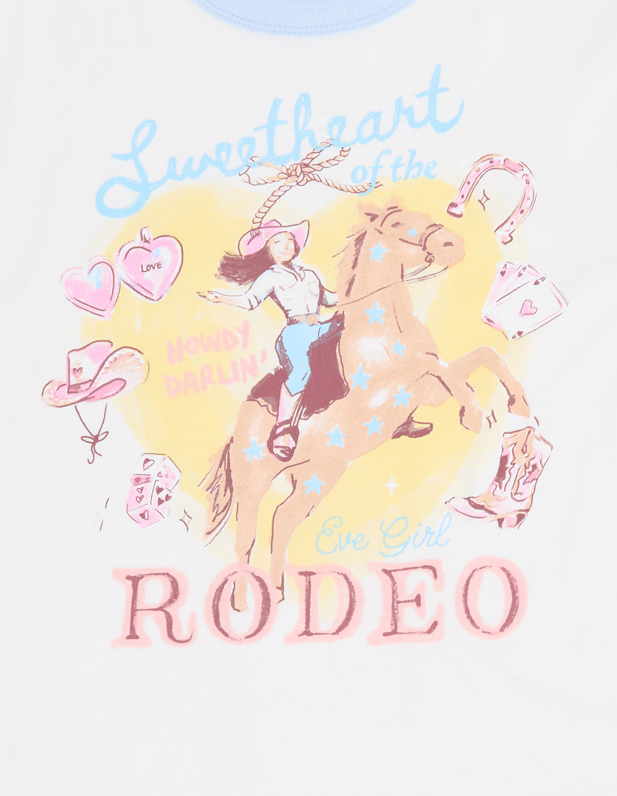 Eve Girl Lasso Ringer Tee (Size 8-16) in VINTAGE WHITE