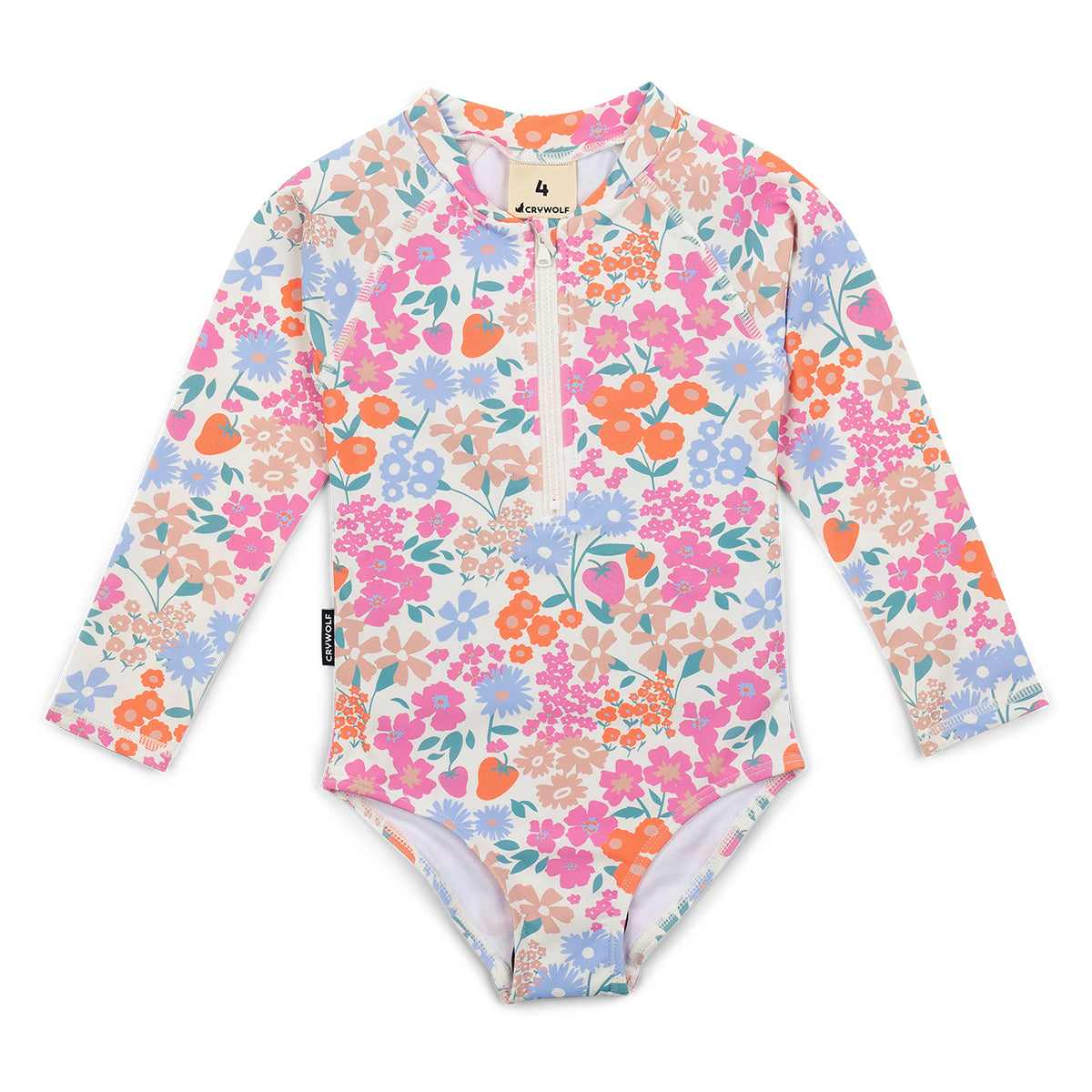 Crywolf Long Sleeve Swimsuit Berry Garden in Berry Garden