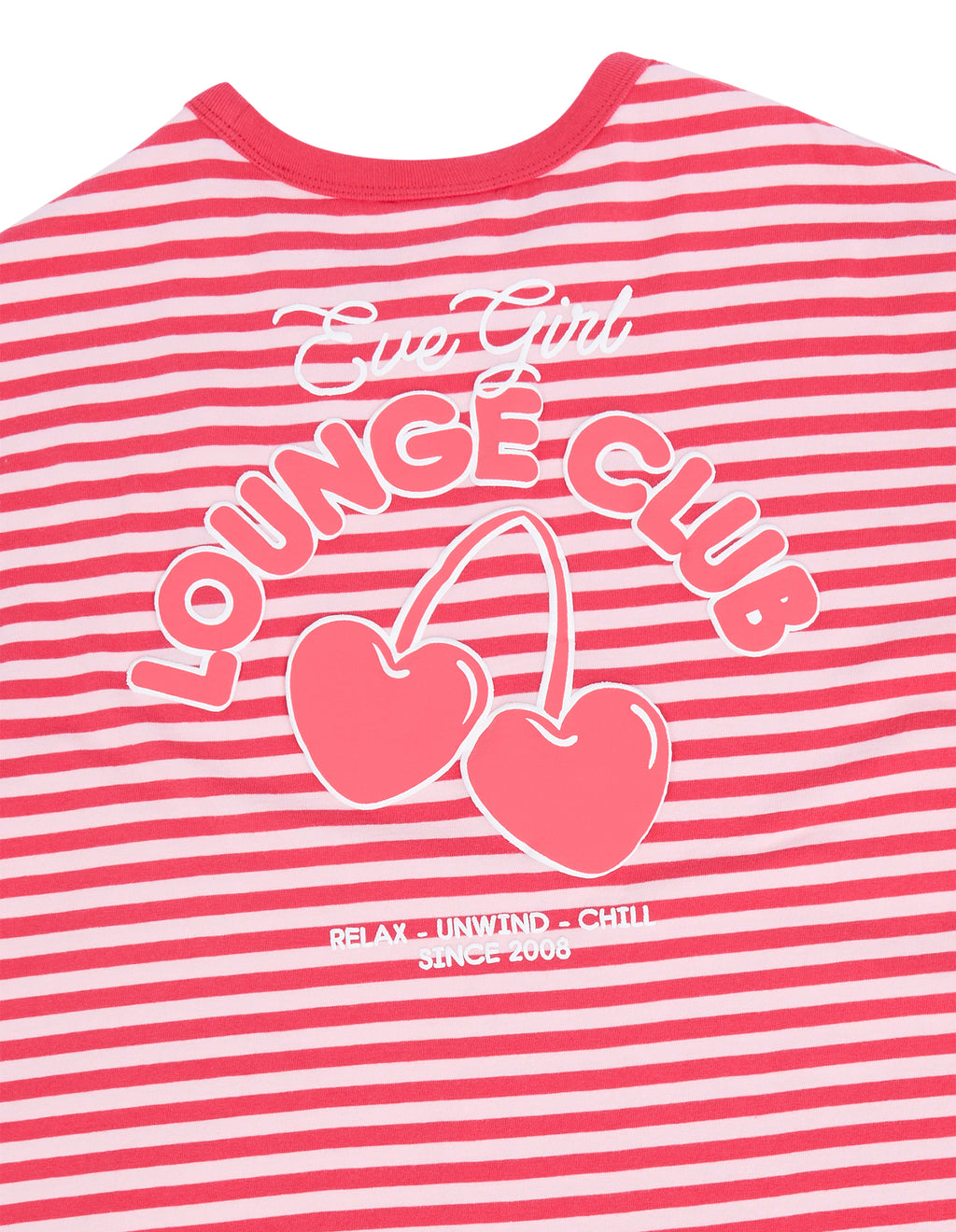 Eve Girl Lounge Club Stripe Tee (Size 3-7) in WATERMELON