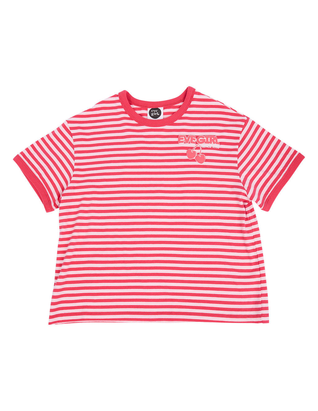 Eve Girl Lounge Club Stripe Tee (Size 8-16) in WATERMELON