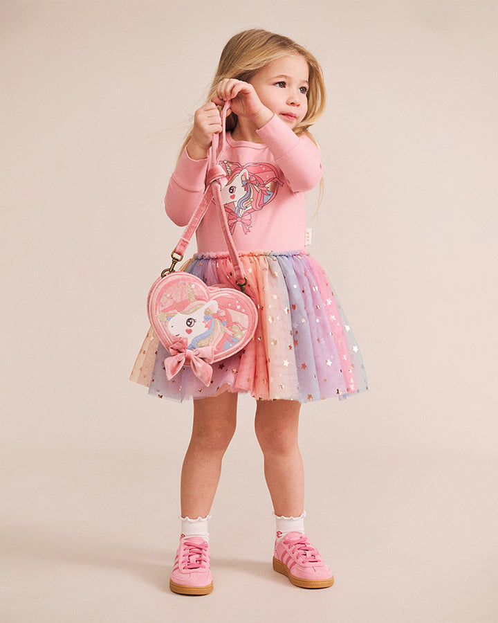 Huxbaby Magical Unicorn Heart Handbag in STRAWBERRY