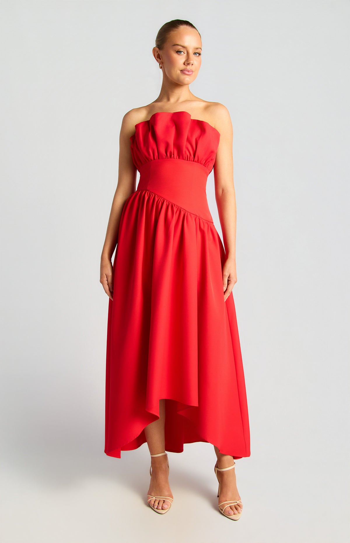 Style Style - Ruffle Neckline Feature Waterfall Dress