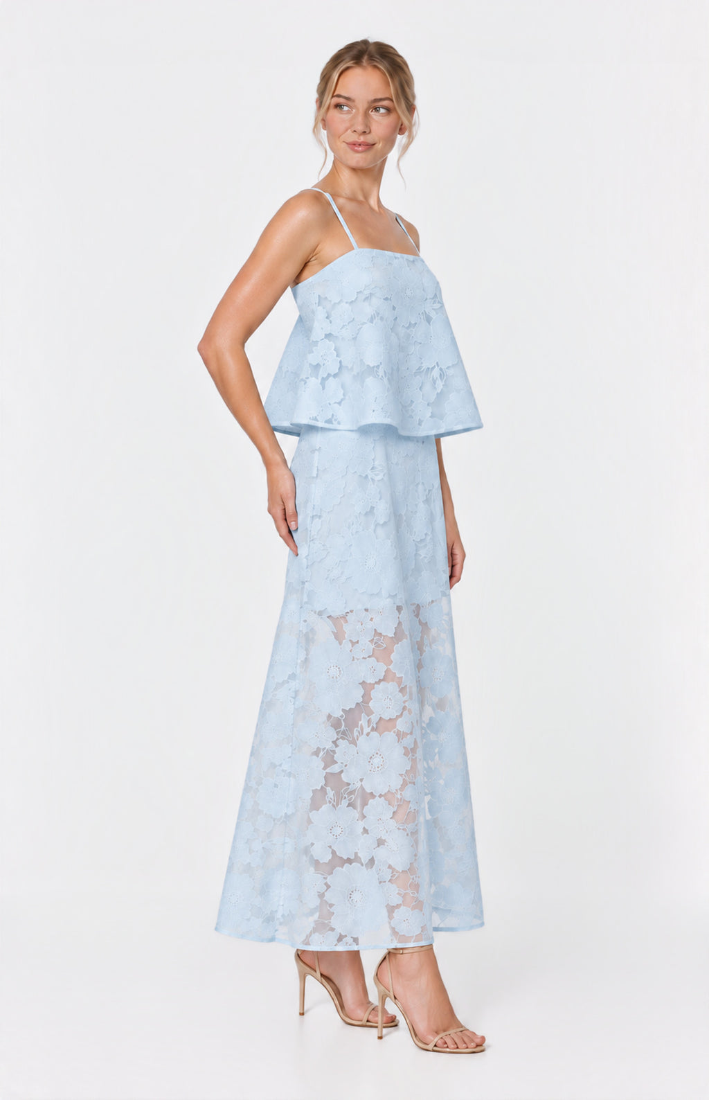 Style State - Sheer Floral Tiered Dress