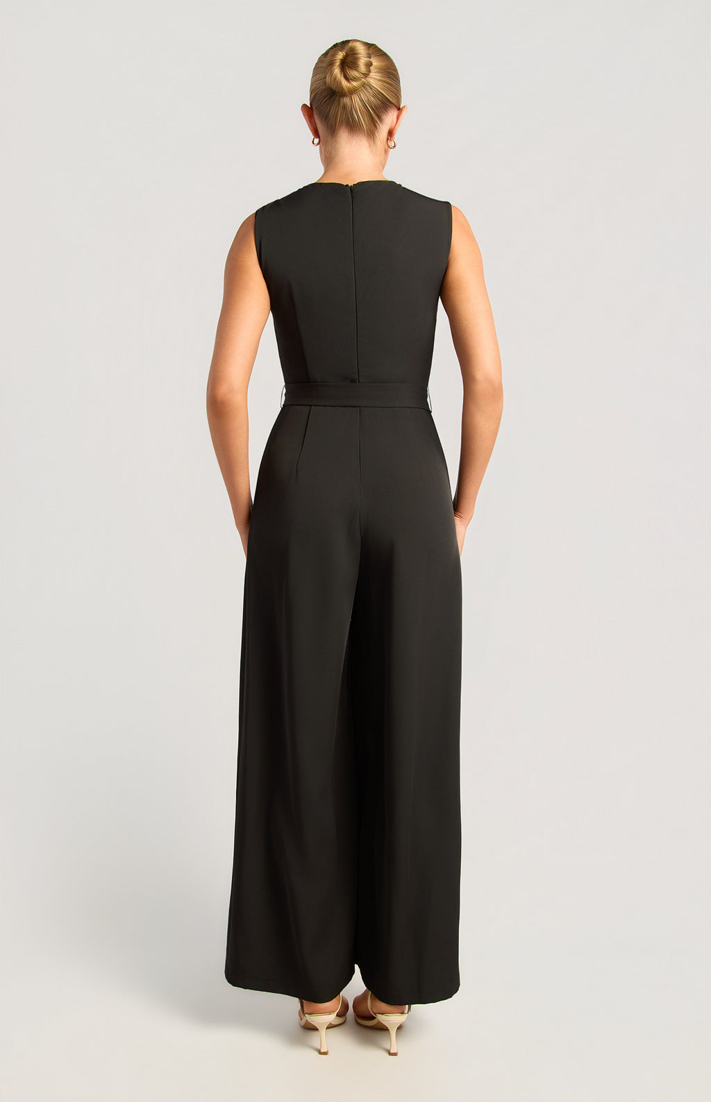 Style State - Front Pleat Jumpsuit w/gold Buckle