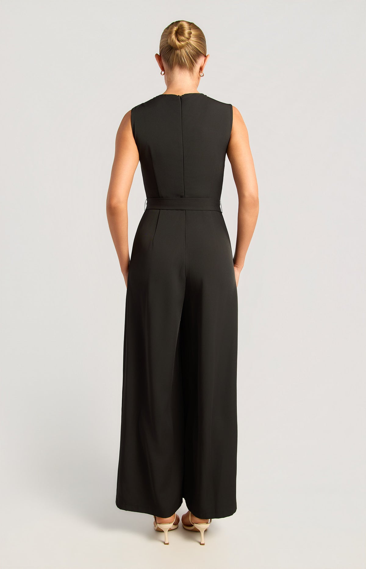Style State - Front Pleat Jumpsuit w/gold Buckle